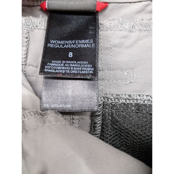 THE NORTH FACE Women's Sz 8 Convertible Pants Shorts Capris Zip Hiking‎ Gray - Picture 14 of 16